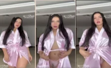 Aida Beauty Busty Cuts Brunette taking off her clothes